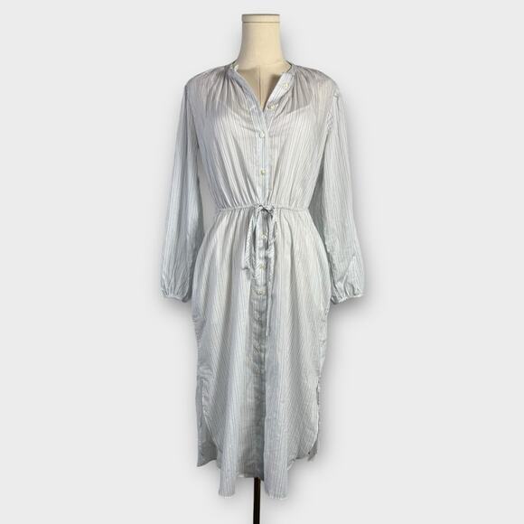 J.Crew Tie-waist Cotton Voile Midi Dress in Deck Stripe Size 2 - Picture 3 of 10